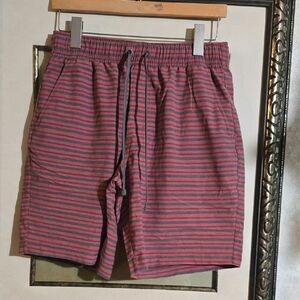 Prana Men's Striped Shorts - Red and Blue